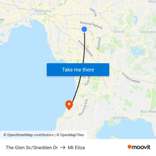 The Glen Sc/Snedden Dr to Mt Eliza map