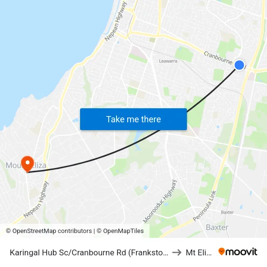 Karingal Hub Sc/Cranbourne Rd to Mt Eliza map
