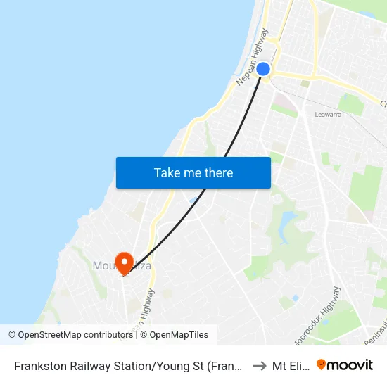 Frankston Railway Station/Young St to Mt Eliza map