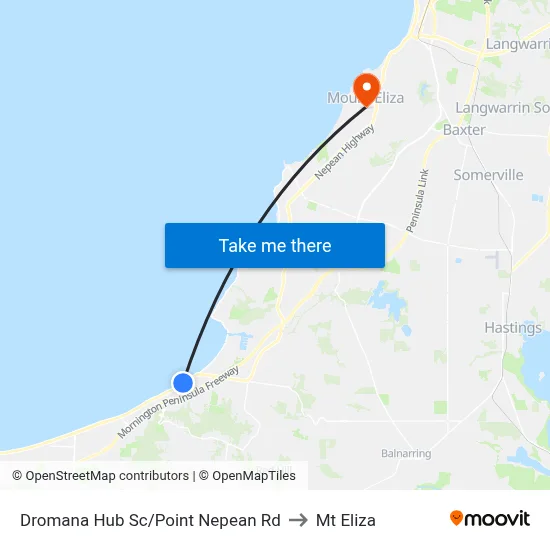 Dromana Hub Sc/Point Nepean Rd to Mt Eliza map