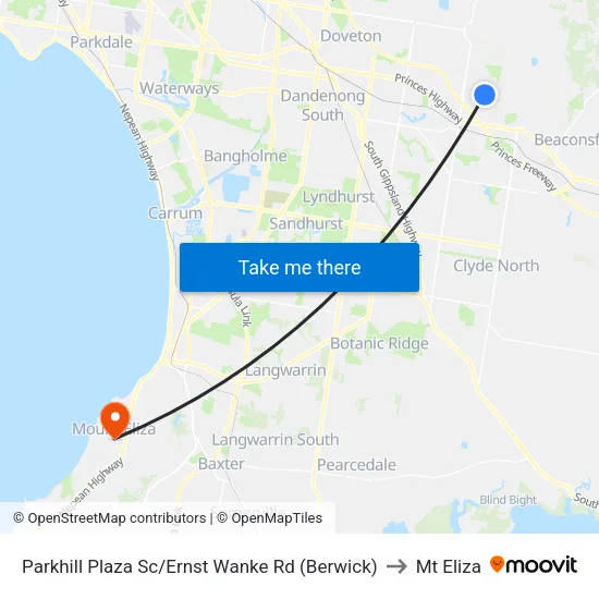 Parkhill Plaza Sc/Ernst Wanke Rd to Mt Eliza map