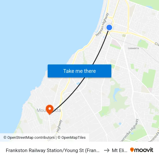 Frankston Railway Station/Young St to Mt Eliza map