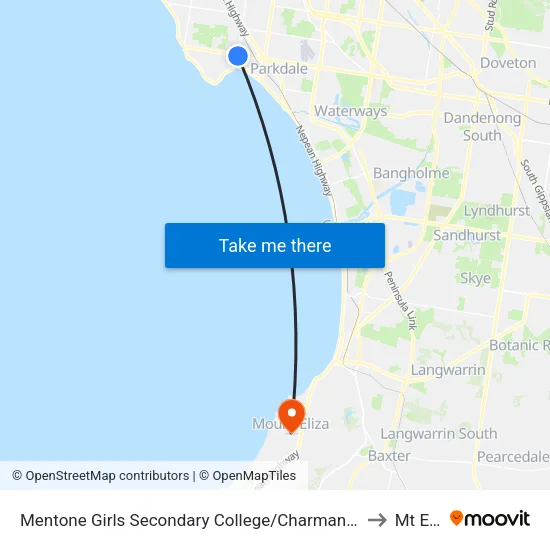 Mentone Girls Secondary College/Charman Rd to Mt Eliza map