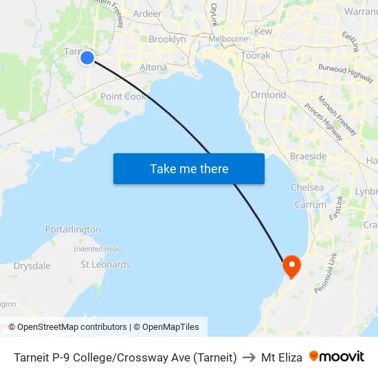 Tarneit P-9 College/Crossway Ave to Mt Eliza map