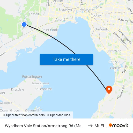 Wyndham Vale Station/Armstrong Rd to Mt Eliza map