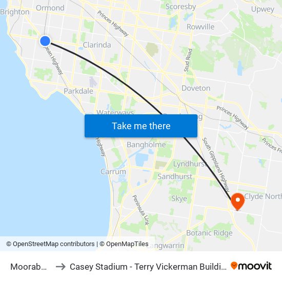 Moorabbin to Casey Stadium - Terry Vickerman Building map