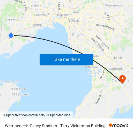 Werribee to Casey Stadium - Terry Vickerman Building map