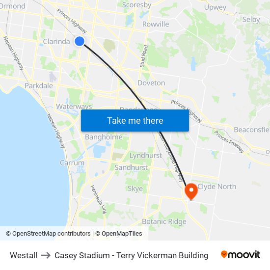 Westall to Casey Stadium - Terry Vickerman Building map