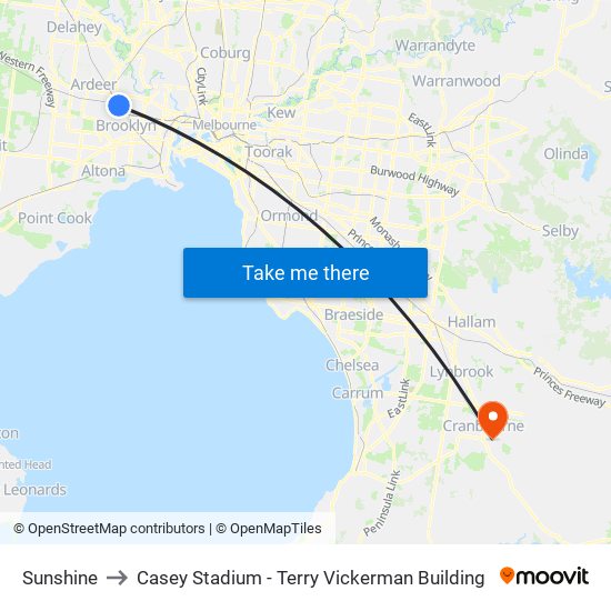 Sunshine to Casey Stadium - Terry Vickerman Building map