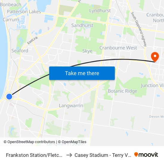 Frankston Station/Fletcher Rd (Frankston) to Casey Stadium - Terry Vickerman Building map