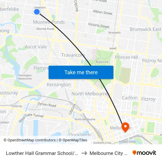 Lowther Hall Grammar School/Leslie Rd to Melbourne City Centre map