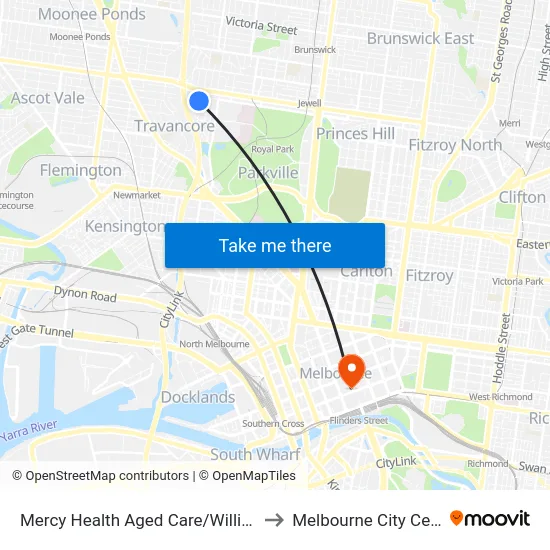 Mercy Health Aged Care/William St to Melbourne City Centre map