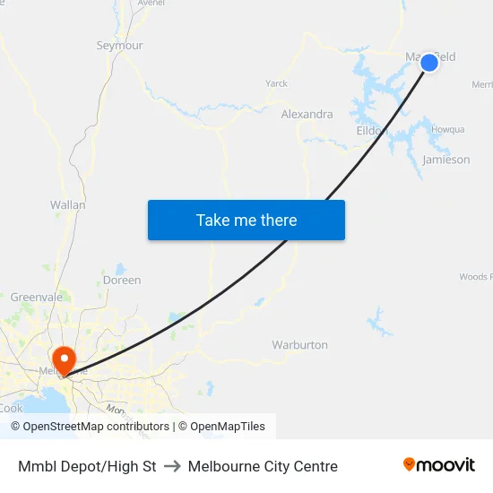 Mmbl Depot/High St to Melbourne City Centre map