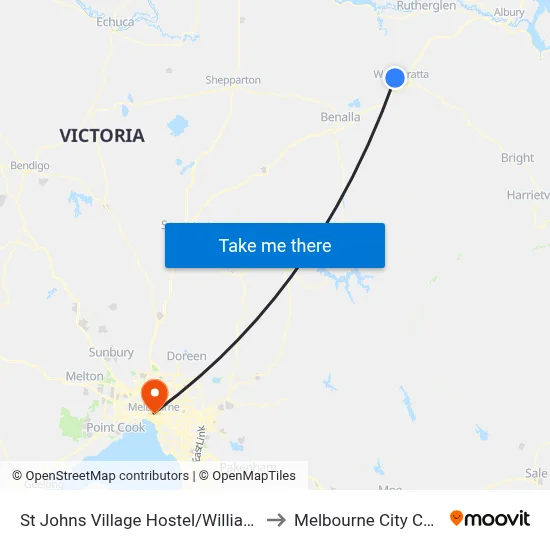 St Johns Village Hostel/Williams Rd to Melbourne City Centre map
