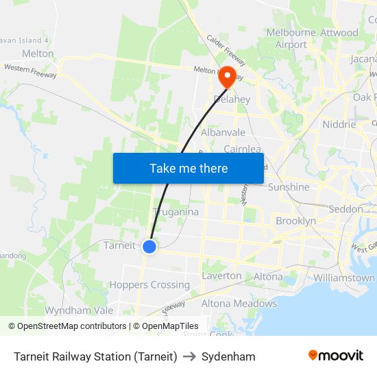 Tarneit Railway Station (Tarneit) to Sydenham map