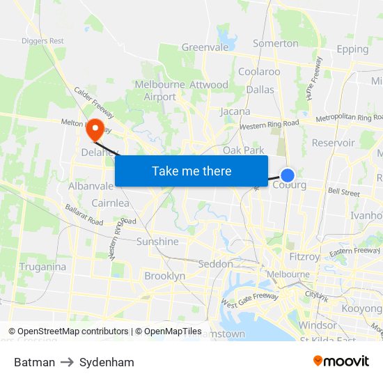 Batman to Sydenham map