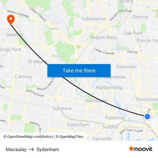 Macaulay to Sydenham map