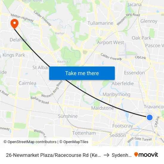 Newmarket Plaza/Racecourse Rd #26 to Sydenham map