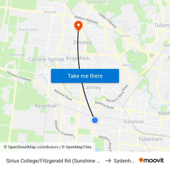 Sirius College/Fitzgerald Rd to Sydenham map