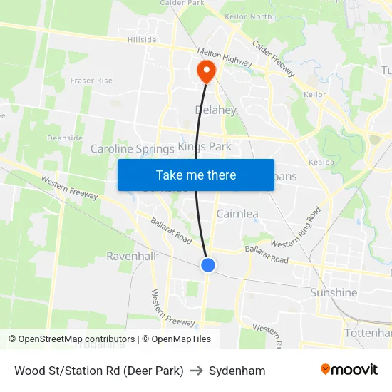 Wood St/Station Rd to Sydenham map