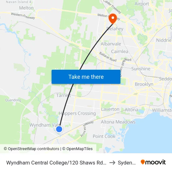 Wyndham Central College/Shaws Rd to Sydenham map