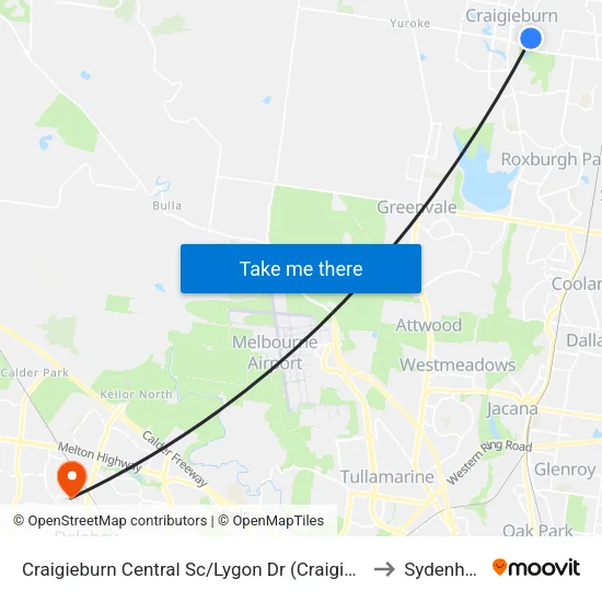 Craigieburn Central Sc/Lygon Dr to Sydenham map