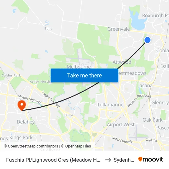 Fuschia Pl/Lightwood Cres to Sydenham map