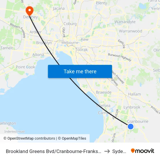 Brookland Greens Bvd/Cranbourne-Frankston Rd to Sydenham map