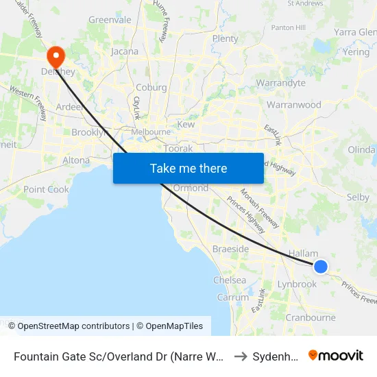 Fountain Gate Sc/Overland Dr to Sydenham map