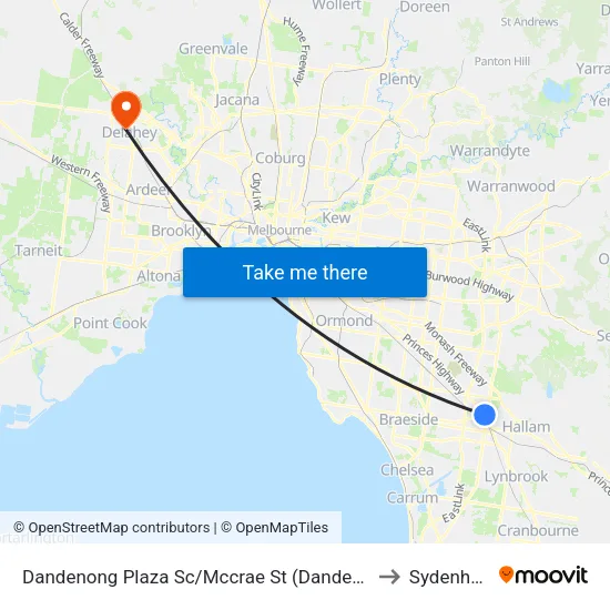 Dandenong Plaza Sc/Mccrae St to Sydenham map