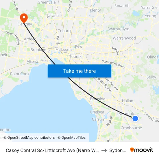 Casey Central Sc/Littlecroft Ave to Sydenham map