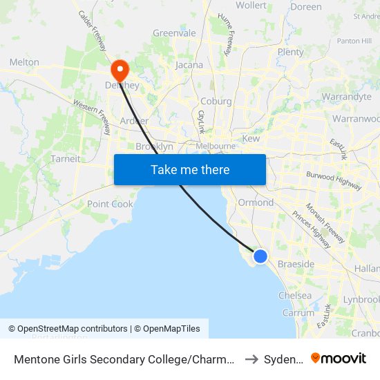 Mentone Girls Secondary College/Charman Rd (Mentone) to Sydenham map