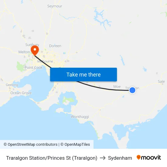 Traralgon Station/Princes St to Sydenham map