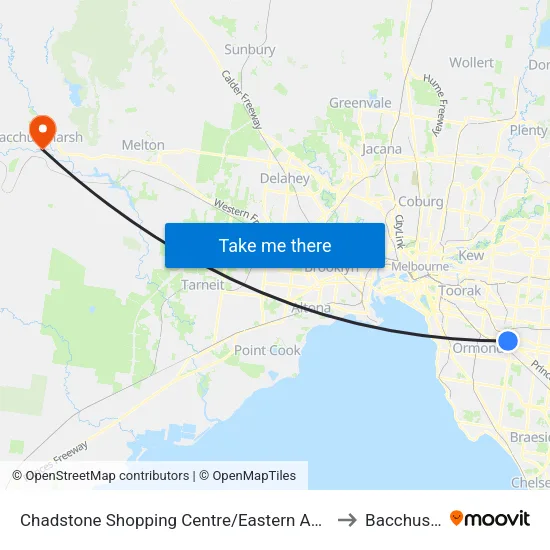 Chadstone Shopping Centre/Eastern Access Rd to Bacchus Marsh map