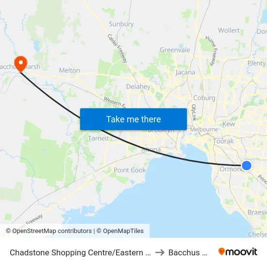 Chadstone Shopping Centre/Eastern Access Rd to Bacchus Marsh map