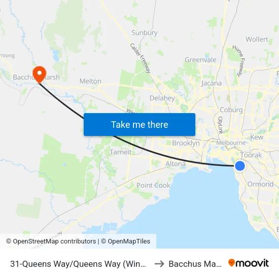 Queens Way/Queens Way #31 to Bacchus Marsh map