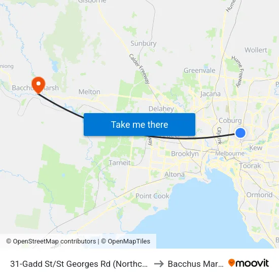 Gadd St/St Georges Rd #31 to Bacchus Marsh map