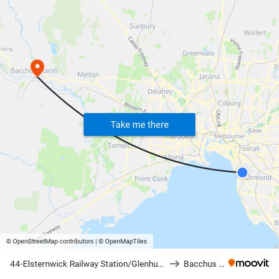 44-Elsternwick Railway Station/Glenhuntly Rd (Elsternwick) to Bacchus Marsh map