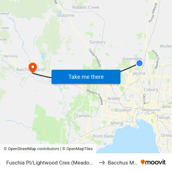 Fuschia Pl/Lightwood Cres to Bacchus Marsh map