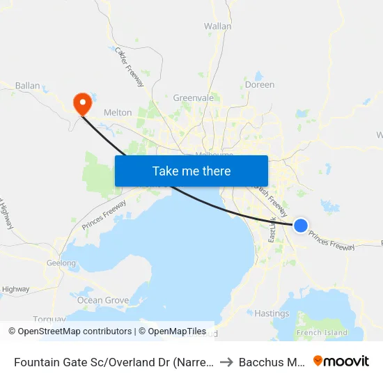 Fountain Gate Sc/Overland Dr to Bacchus Marsh map