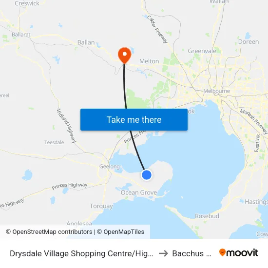 Drysdale Village Shopping Centre/High St to Bacchus Marsh map