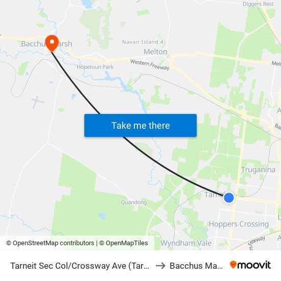 Tarneit Sec Col/Crossway Ave (Tarneit) to Bacchus Marsh map