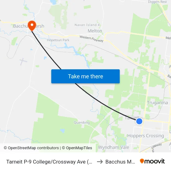 Tarneit P-9 College/Crossway Ave to Bacchus Marsh map