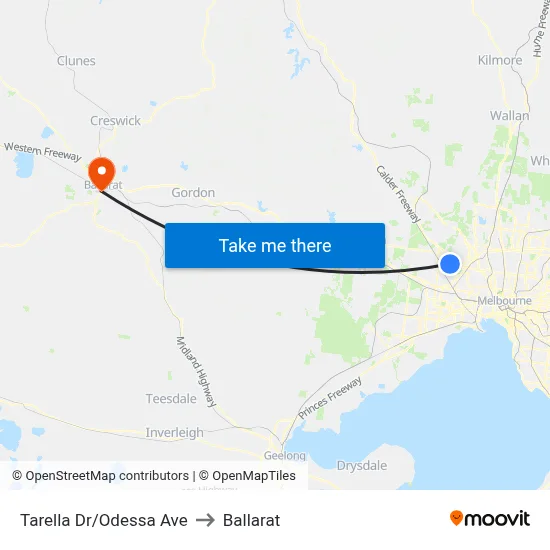 Tarella Dr/Odessa Ave to Ballarat map