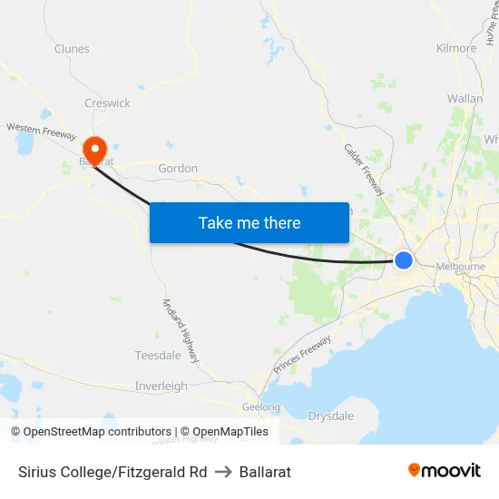 Sirius College/Fitzgerald Rd to Ballarat map