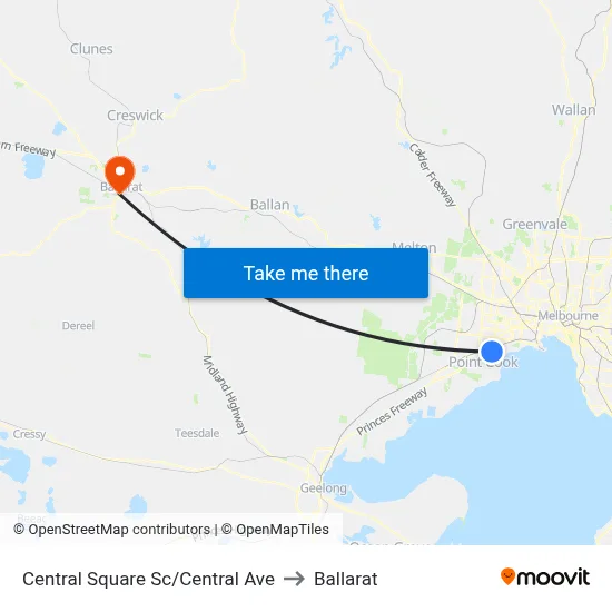 Central Square Sc/Central Ave to Ballarat map