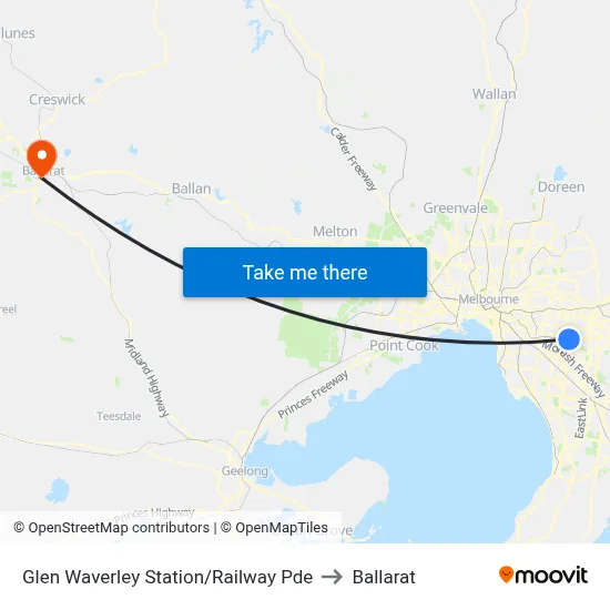 Glen Waverley Station/Railway Pde to Ballarat map