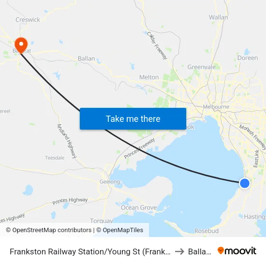 Frankston Railway Station/Young St to Ballarat map