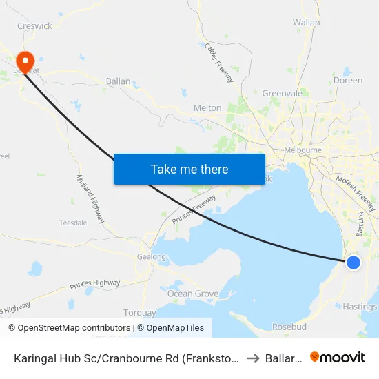 Karingal Hub Sc/Cranbourne Rd to Ballarat map