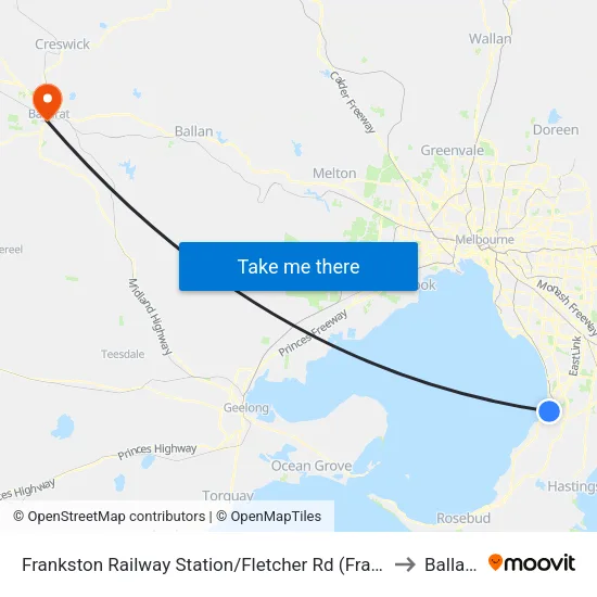 Frankston Railway Station/Fletcher Rd to Ballarat map